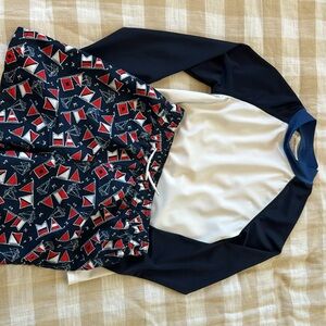Janie & Jack Swim trunk and rash guard  SET.